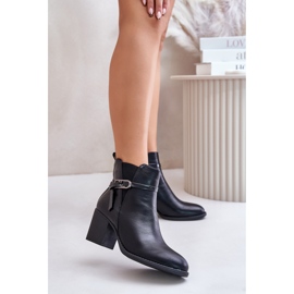 Jezzi Svarta ankelstövlar med hög klack 1
