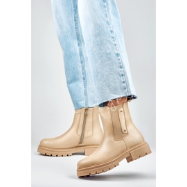 Chelsea stövlar dam 250004TA-PU beige 2