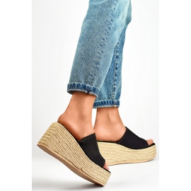 Flipflops med hög kil 7237B svart 1