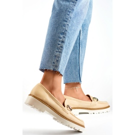 Damskor med dekor GQ97BE, beige 1