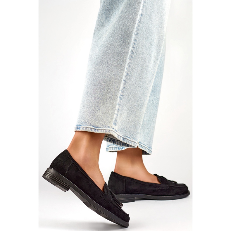 Damskor med rosett 24-12369B svart 1