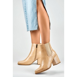 Damkängor fodrade med päls 260038BE-XC, beige 2