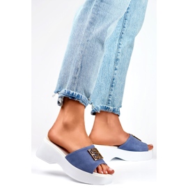 Damtofflor med dekoration GD-XF1000B, blå 1