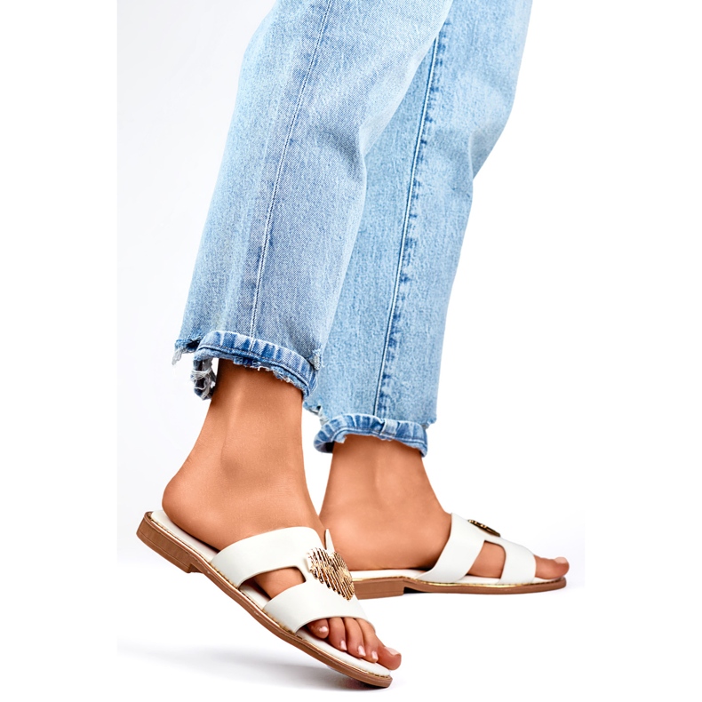 Damtofflor dekorerade med hjärta KK-731W vit 1