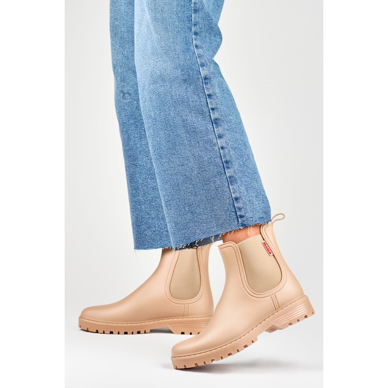 Wellingtonstövlar för dam S17BE, beige 2