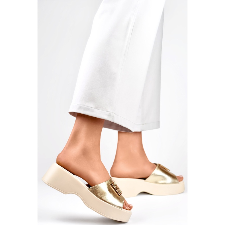 Damtofflor med dekoration GD-XF1000GO, guld 1