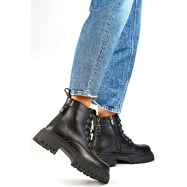 Damstövlar fodrade med päls GD-TL57B, svarta 1