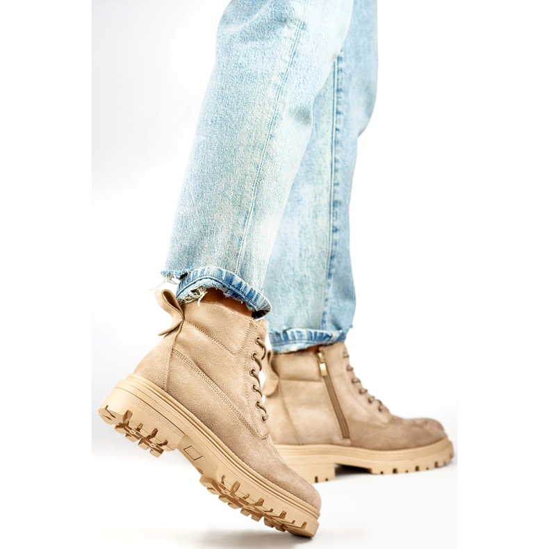 Pälsfodrade Trappers för damer A5201-39BE, beige 1