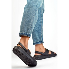 Damsandaler med dekorationer JHC3071B, svart 1