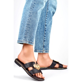 Damtofflor med hjärta KK-731B, svart 1