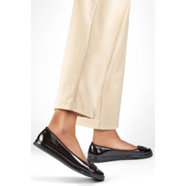 Ballerinaskor dam med rosett GD-XR392-B svartlackerade 1