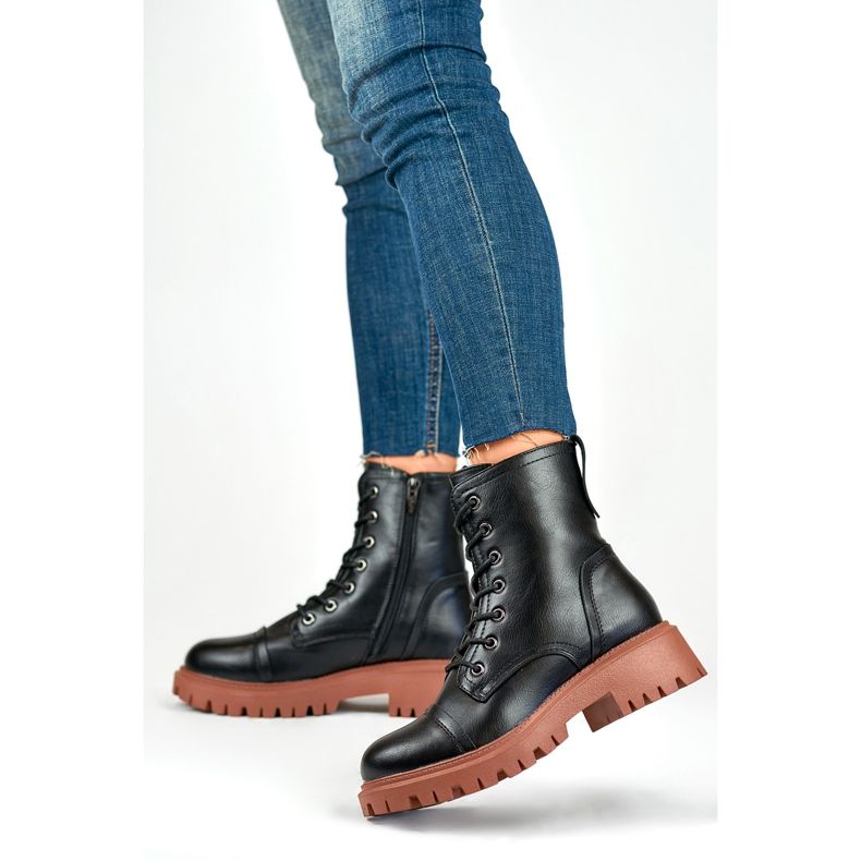 Arbetarmodell Brigitte 250044OR-PU Svart/Orange - PRIMO 2