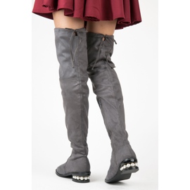 Fashion Grå musketörer med pärlor 2