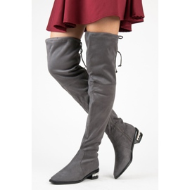 Fashion Grå musketörer med pärlor 1