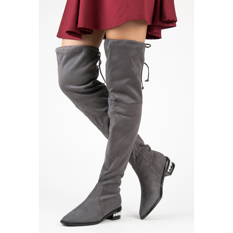 Fashion Grå musketörer med pärlor 1