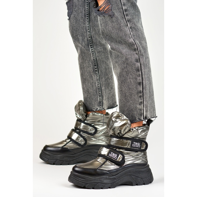 Snöstövlar fästs med kardborreband 22-PY16062SI grå 1