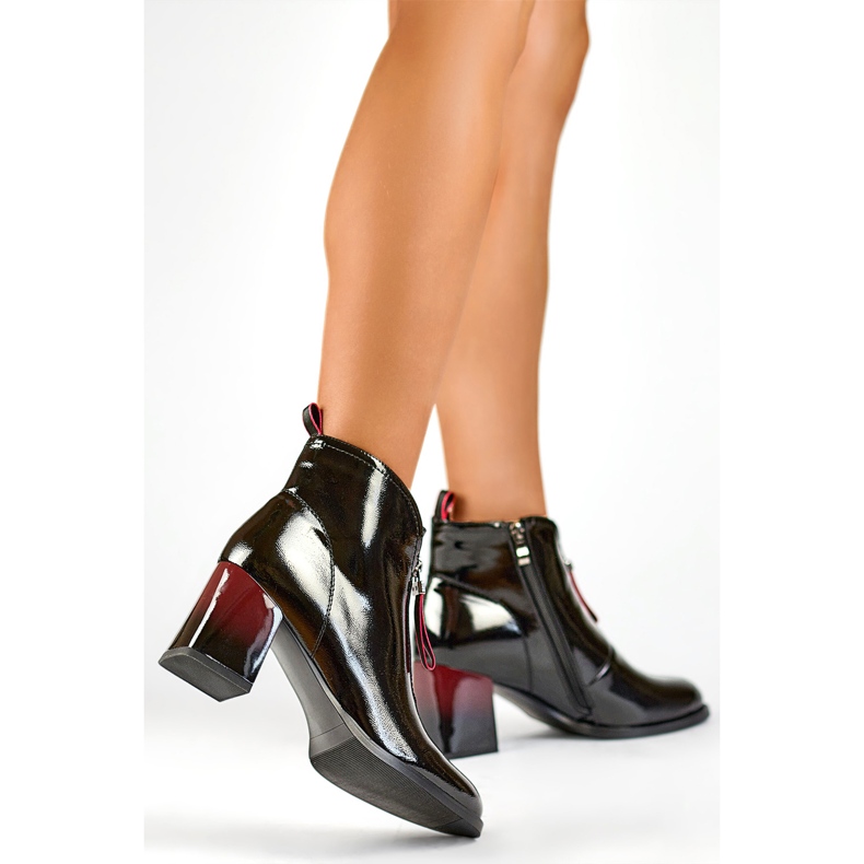 Damstövlar GD-FL2107B Lackläder svart 1