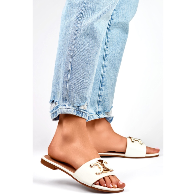 Damtofflor 5174W med dekoration vit 1