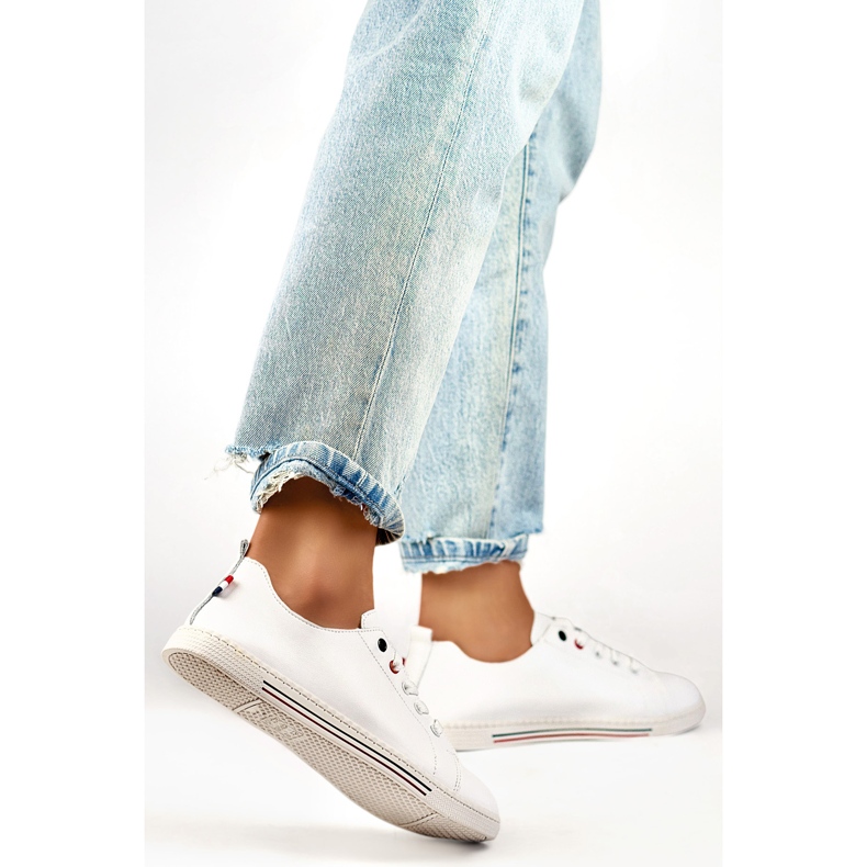 Sneakers i läder, dam 24-87967W vit 1