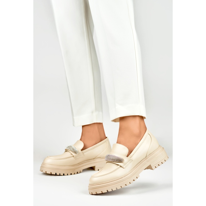 Damskor med dekor 7961BE beige 2