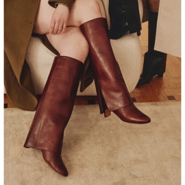 Marco Shoes Cleo breda stövlar brun 1