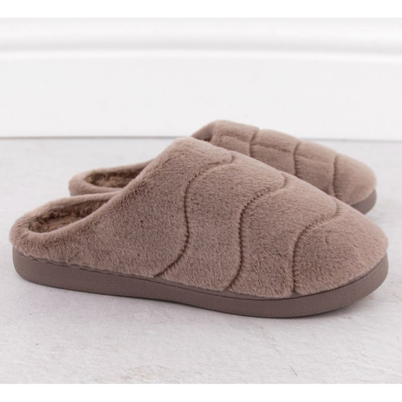 Unisoft W 6622 EVE466A hemmatofflor i päls brun, beige/gräddfärgad 2