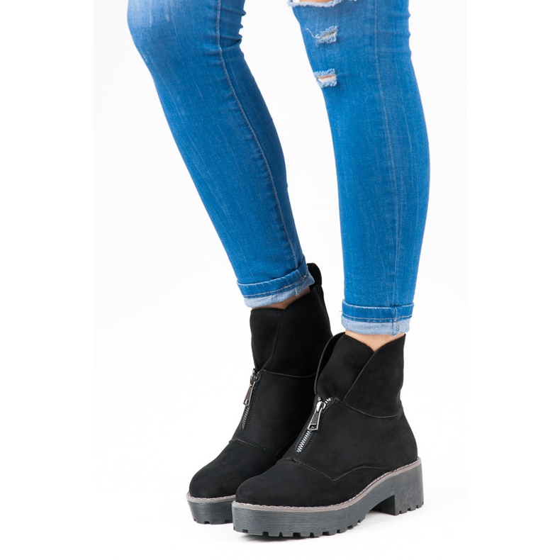 Vices Stövlar knäpps med dragkedja svart 1