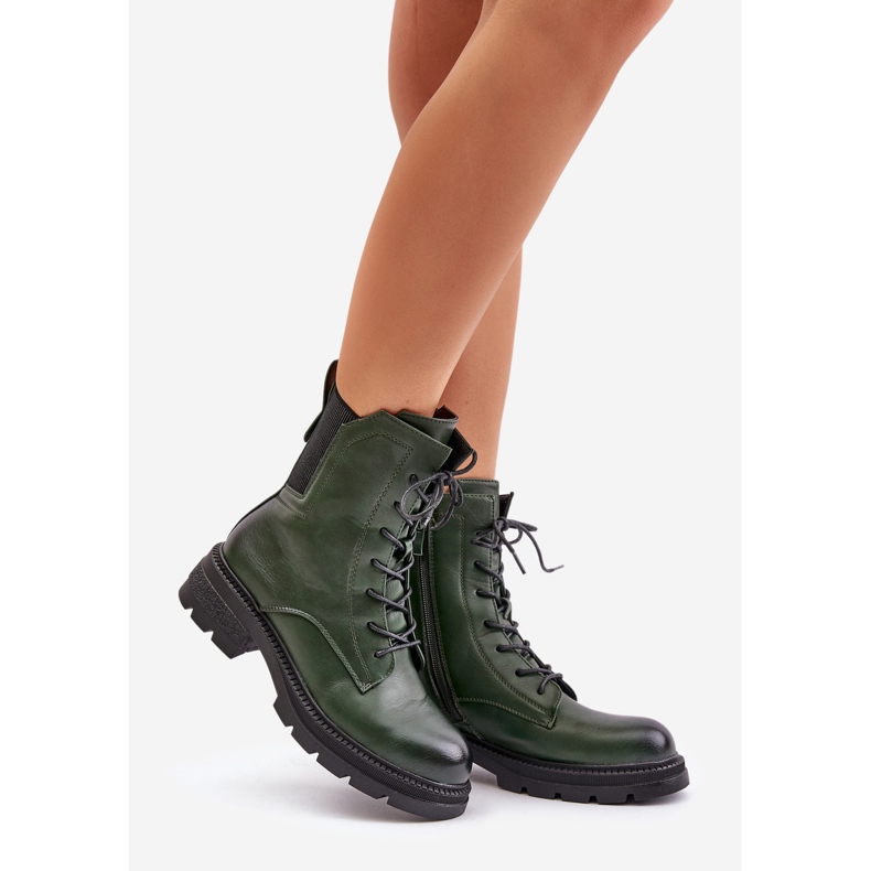 Jezzi Isolerade arbetsstövlar med dragkedja, gröna Leairae 1