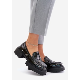 S.Barski Lackskor för kvinnor med dekorationer D&amp;A MR880-103 Svart 1