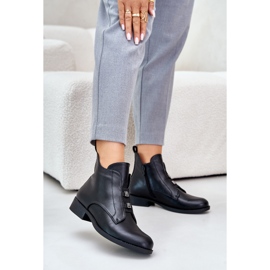 Isolerade damstövlar på platta klackar gjorda av ekologiskt läder S.Barski HY42-716 Svart 2