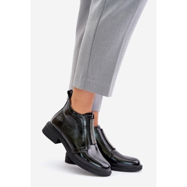 S.Barski Låga ankelstövlar i läder med dragkedja D&amp;A MR880-142 Svart 1