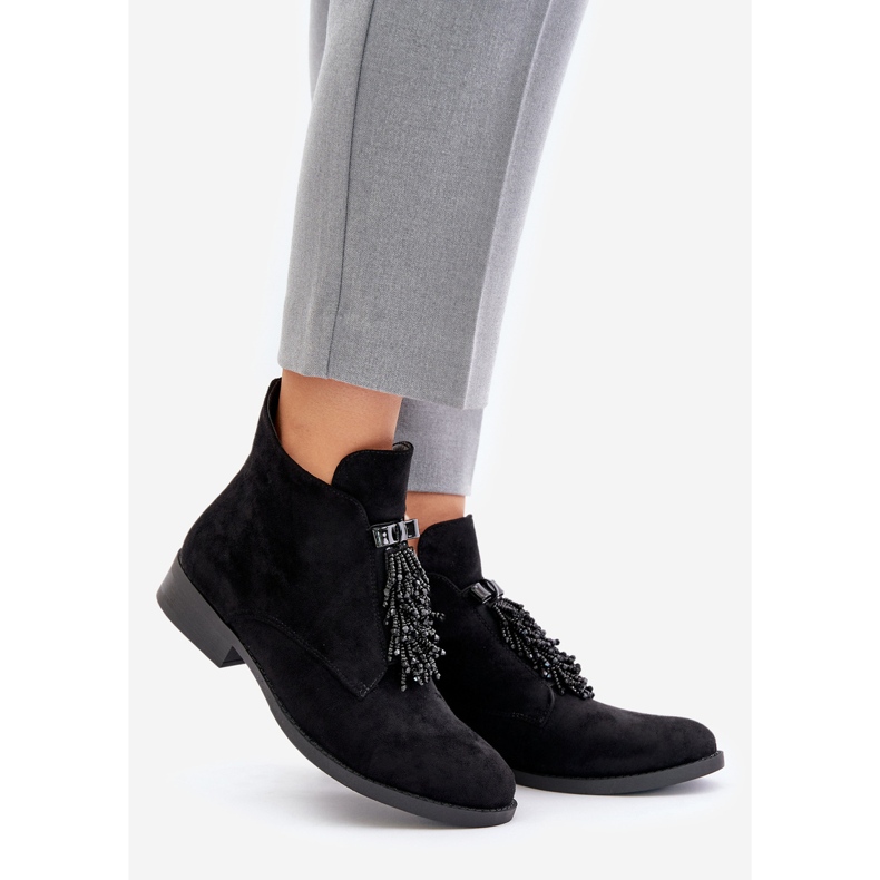 Isolerade låga stövlar med blixtlåsdekor S.Barski HY42-715 Svart 1