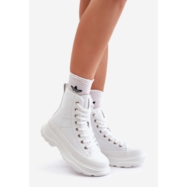 Läderisolerade sneakers på en massiv plattform Big Star OO274A598 Vit 1