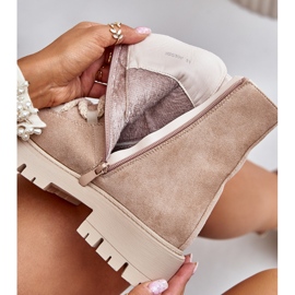 Isolerade stövlar i ekomocka med dragkedja, ljusbeige Caellita 2