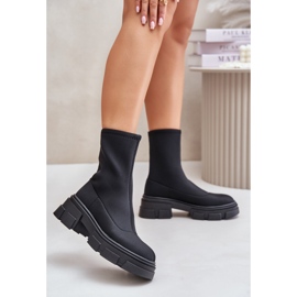Ravendria Black Platt Heel Slip-On Boots svart 2