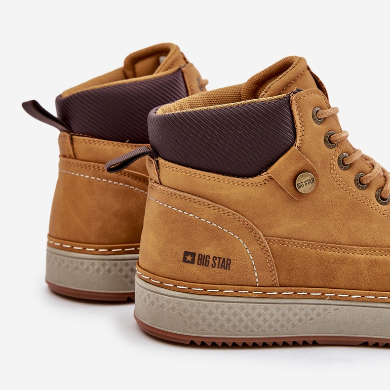 Big Star herrskor med snörning OO174561 Hi-Poly System Camel brun 2