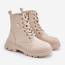 Isolerade barnstövlar med dragkedja av ekoläder, Beige Liotira 1