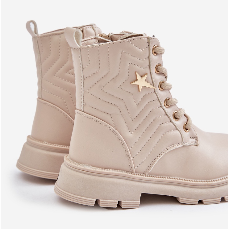 Isolerade barnstövlar med dragkedja av ekoläder, Beige Liotira 2