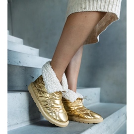 Caellita guldisolerade snöstövlar med manschett gyllene 1