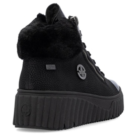 Vattentäta svarta kilstövlar för kvinnor Rieker N2505-00 1