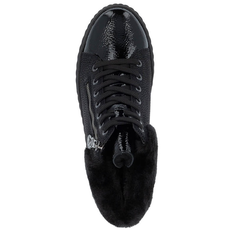 Vattentäta svarta kilstövlar för kvinnor Rieker N2505-00 2