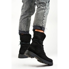 Dammockor med snörning i mocka svarta DE1051S-B beige 2