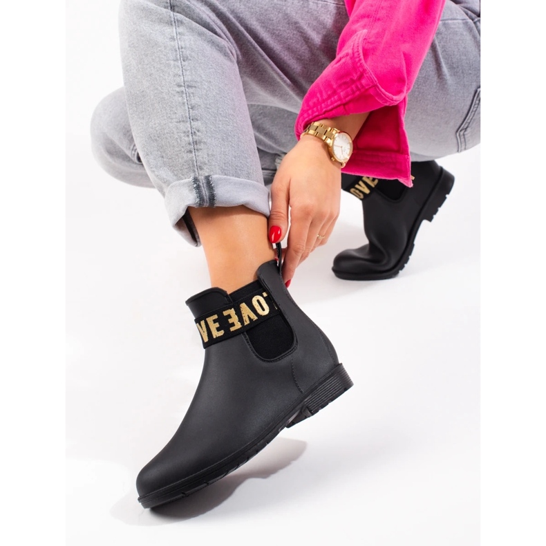 Svarta Shelovet gummistövlar för kvinnor 2