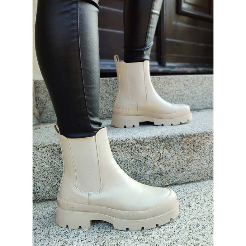 Oisolerade stövlar för kvinnor, beige DES909BE 2