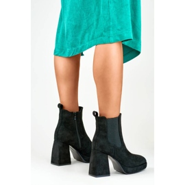 Stövlar i mocka för kvinnor, svarta, 7987B beige 1