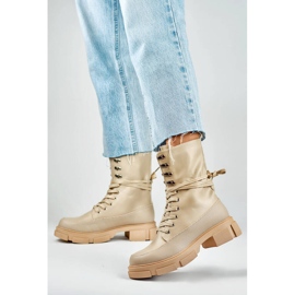 Oisolerade stövlar för kvinnor, beige JH21-31BE 1