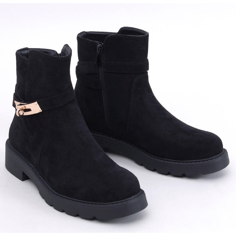 Drapers Platta stövlar i svart mocka 1