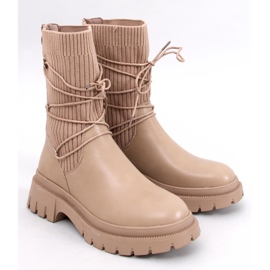 Willet Khaki sock ankelboots beige 1