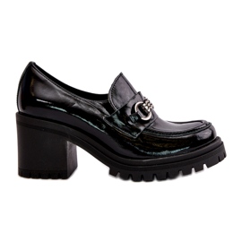 Zazoo 20175 lackskor för kvinnor på hög klack, naturligt läder, svart 4