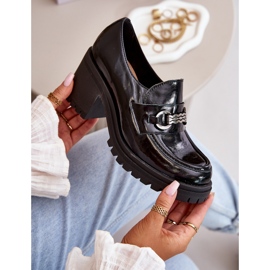 Zazoo 20175 lackskor för kvinnor på hög klack, naturligt läder, svart 1